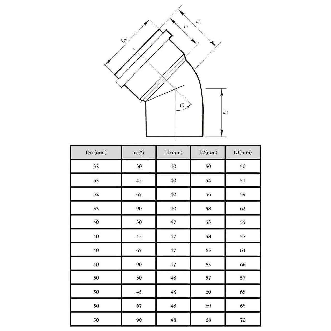 32mm Drain Pipe 45 Deg Elbow Waste Pipe Fittings Sewage - plumbing4home