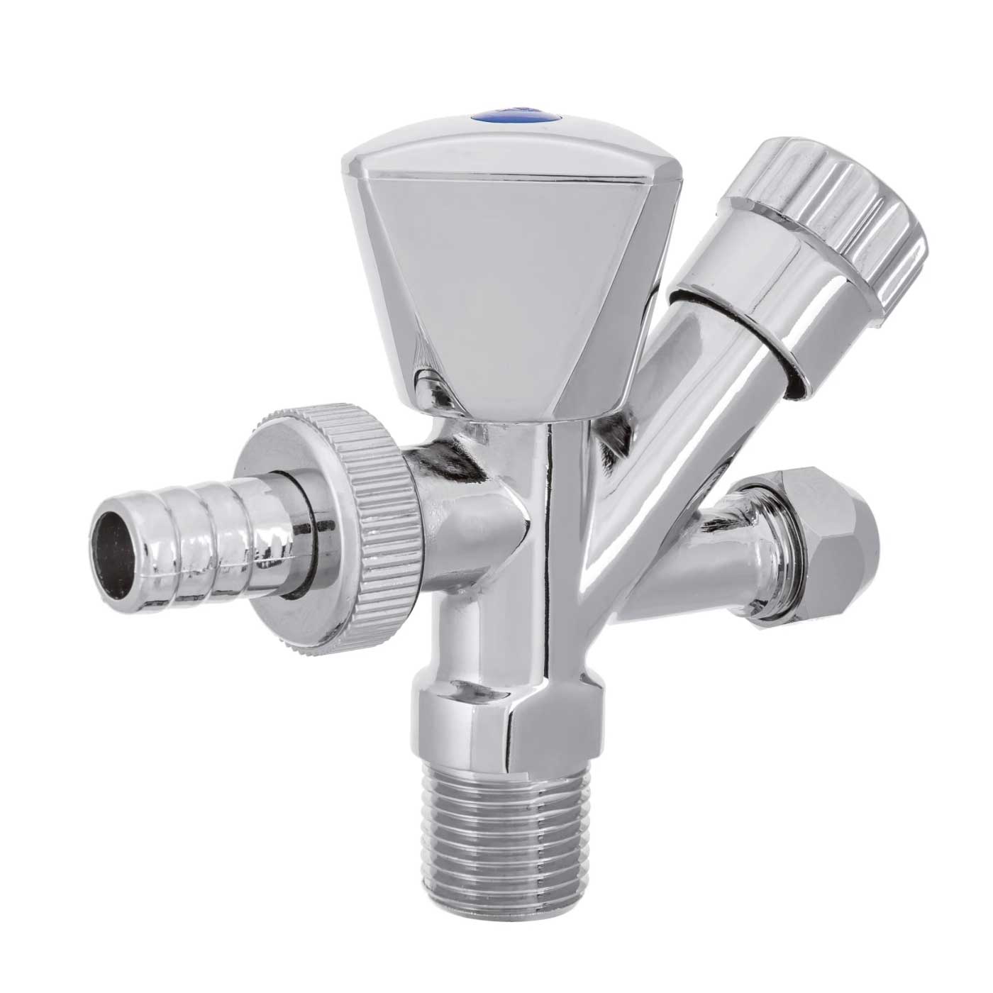 1/2x3/4 Inch x M10 Tap Outlet Connection Valve Chrome - Screw Valves