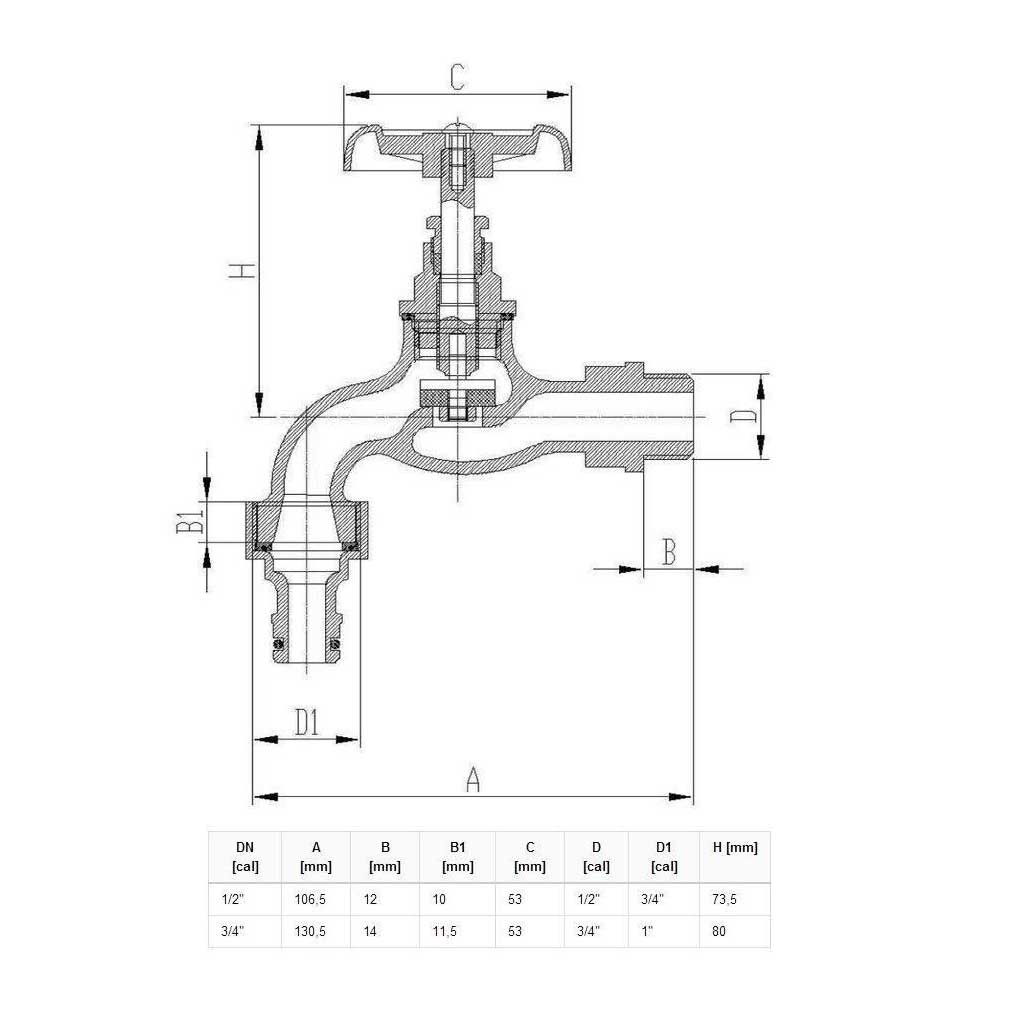 Cast Iron Retro Garden Tap 1/2 3/4 Inlet Valve fits Hozelock, 361a, 361b