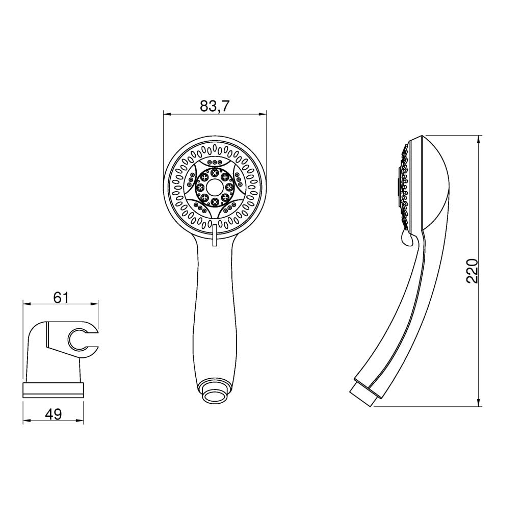 Multifunction Handheld Shower Head Set With Shower Hose And Wall Holder