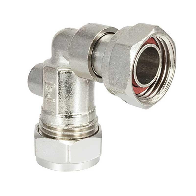 Chrome Brass Angled Service Valve 15mm x 1/2" Compression x Female Nut - plumbing4home