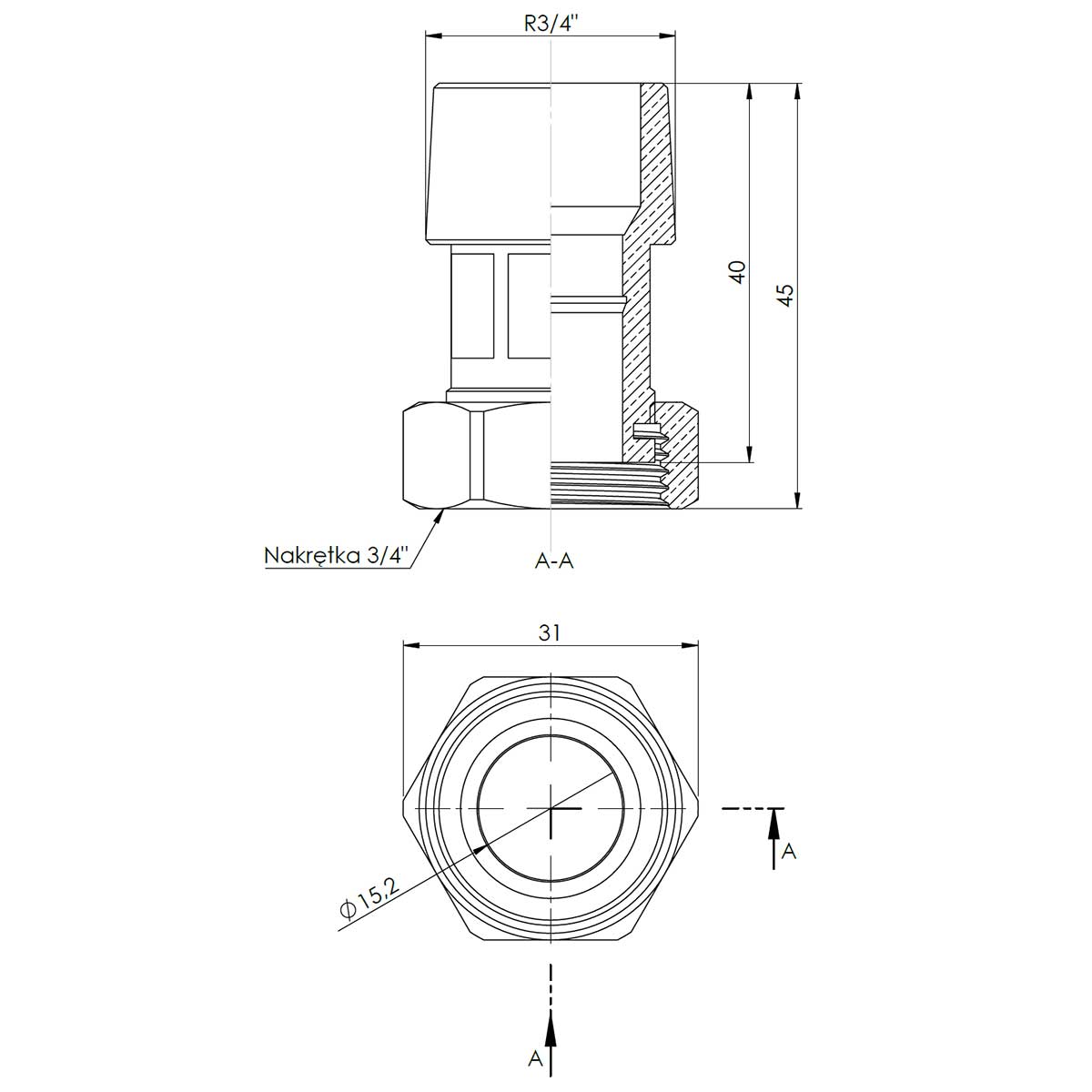 3x Union Fittings Set For 3-way Mixing Valves Connection Thermostatic Mixing Valves, A476a, A476b