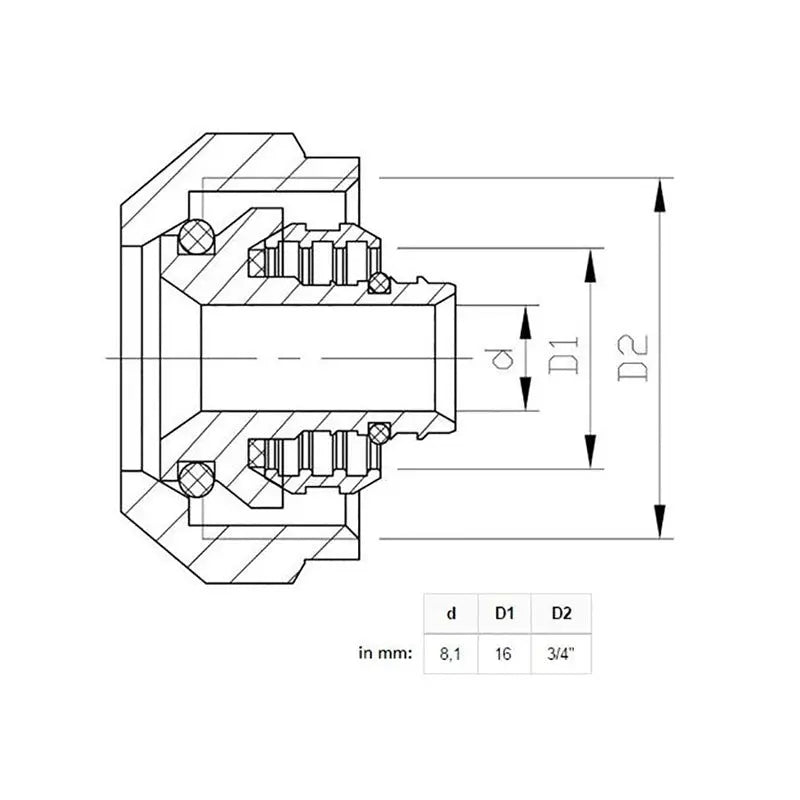 10 x 16mm x 3/4 Inch PEX Pipe Compression Fittings Adaptor - Compression Fittings