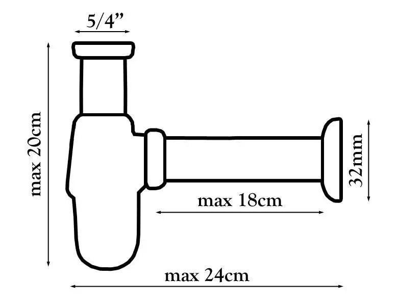 5/4 Inch x 32mm Drain Waste Bottle Trap Chromed Basin Sink Bathroom Sink Waste Traps