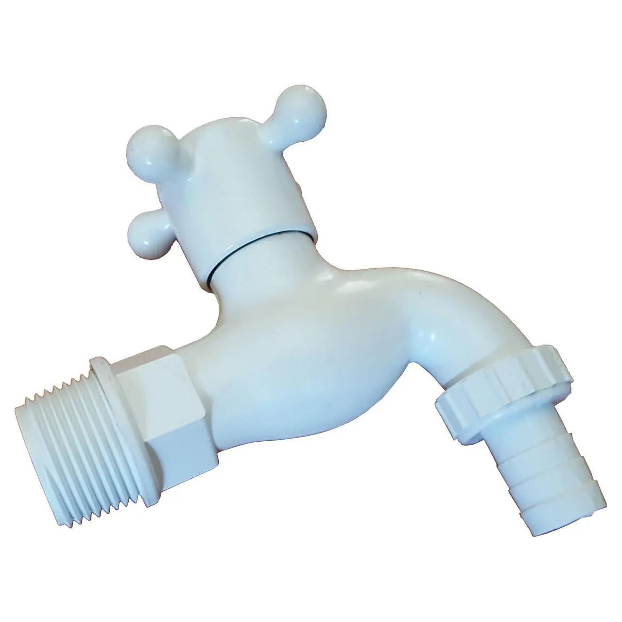 White Plastic Outdoor Garden Watering Tap Valve 1/2 3/4 Inch