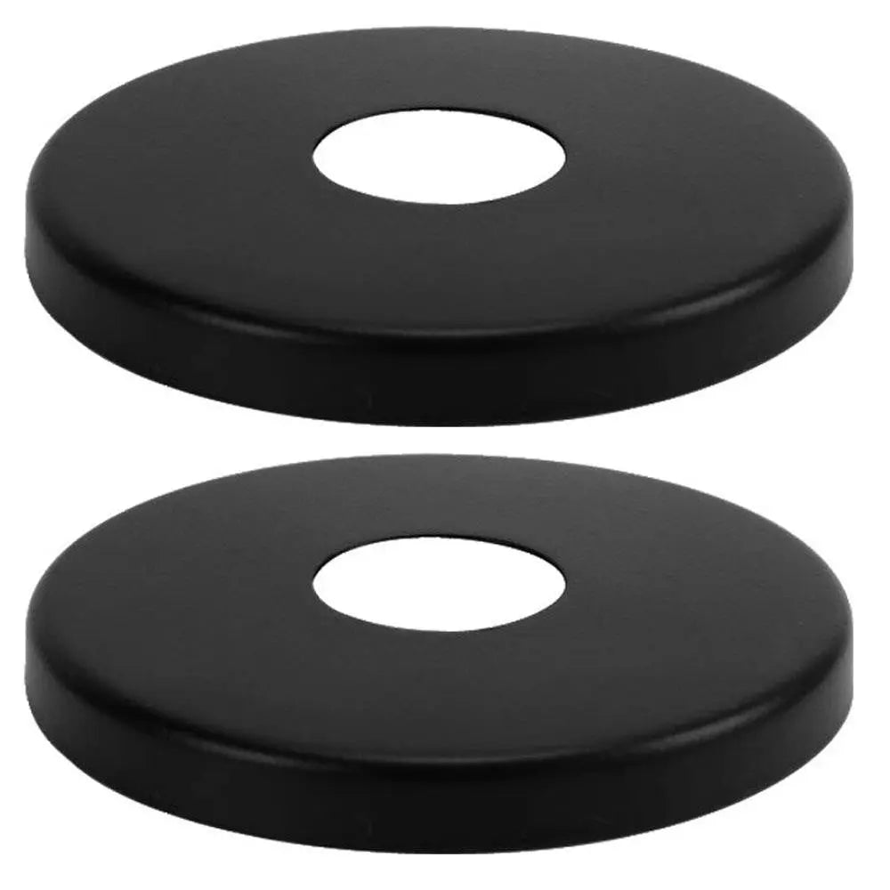 2 x Black Shower Tap Pipe Cover High Collar G1/2 G3/4 Steel Pipe Covers