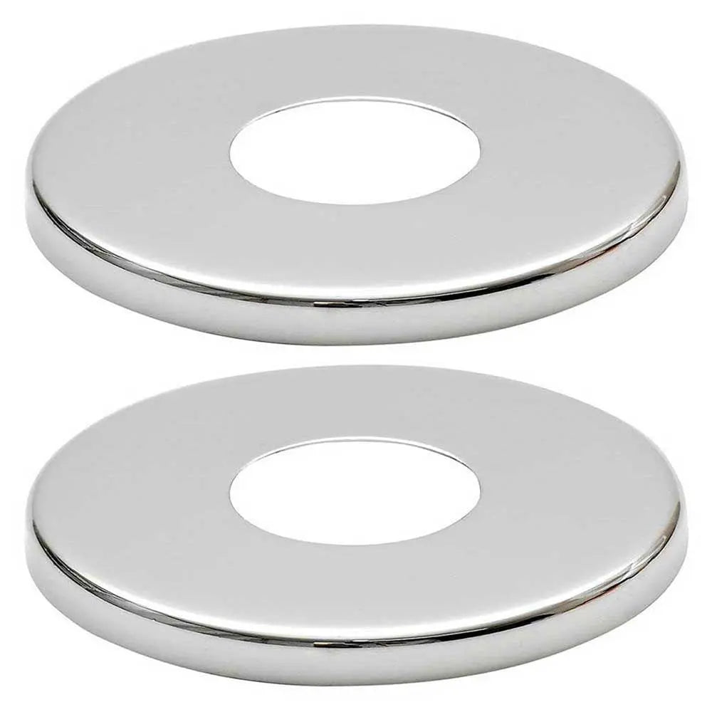 2 x Chrome Shower Tap Pipe Cover High Collar G1/2 G3/4 Steel Pipe Covers
