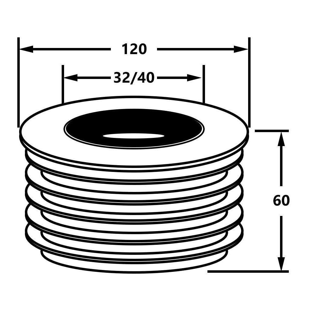 Waste Drain Offset Reducer 110x32/40mm McAlpine DC2-BL Waste Pipe & Fittings