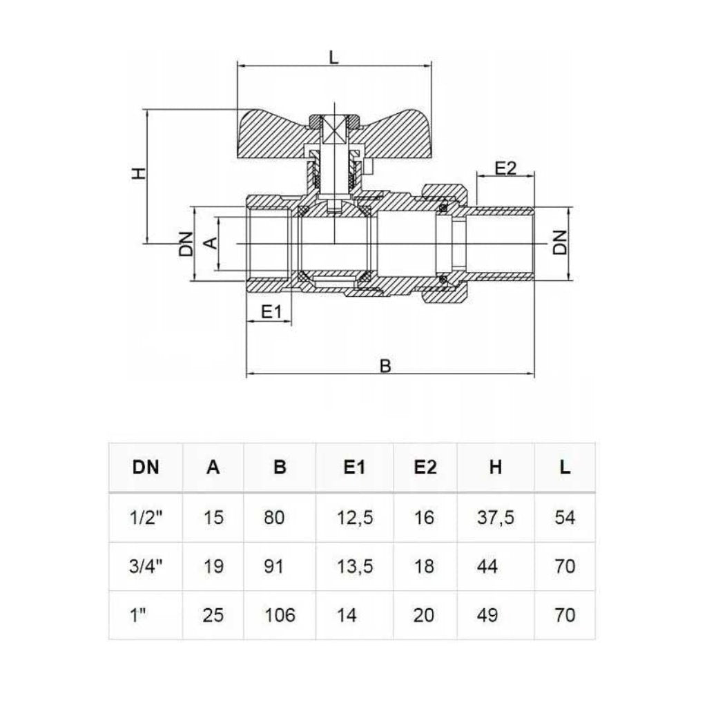 Heavy Duty Plumbing Ball Valve Blue Butterfly Handle 1/2 3/4 1 BSP - plumbing4home, A648a, A648b, A648c