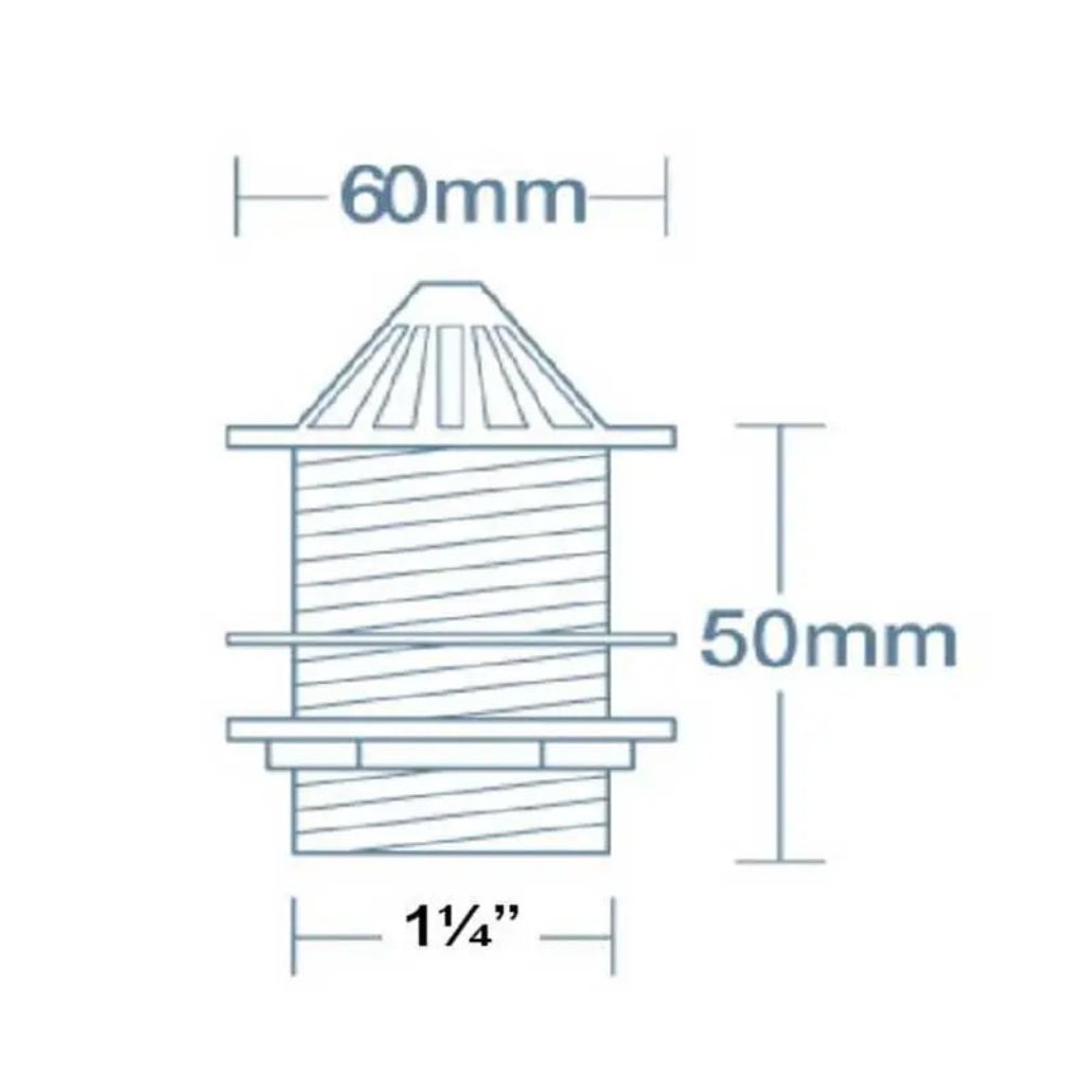 Plastic Body Dome Unslotted Urinal Waste 1 1/4" White - Toilet Spares