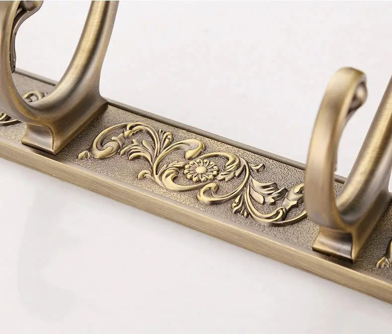 5 Hooks Dressing-Gown Towel Hook Door Hangers Antique Brass Towel Hooks