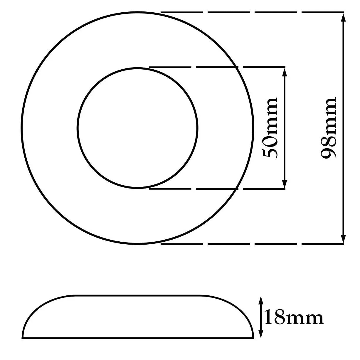 50mm White Rosette Collar Pipe Cover for Holes Covering Gaps Pipe Covers