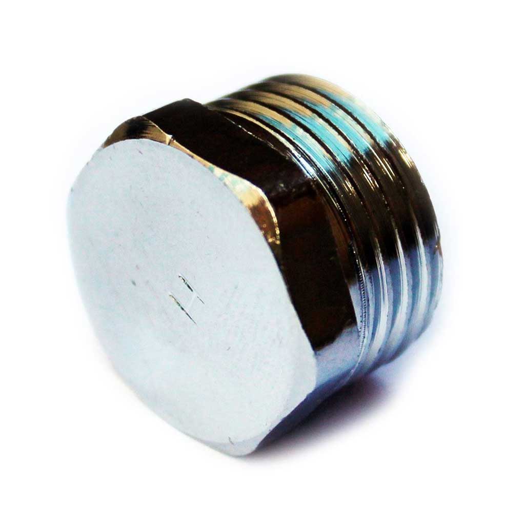 Chrome Flat Hex Male Pipe Blanking Plug Tube End Cap Cover