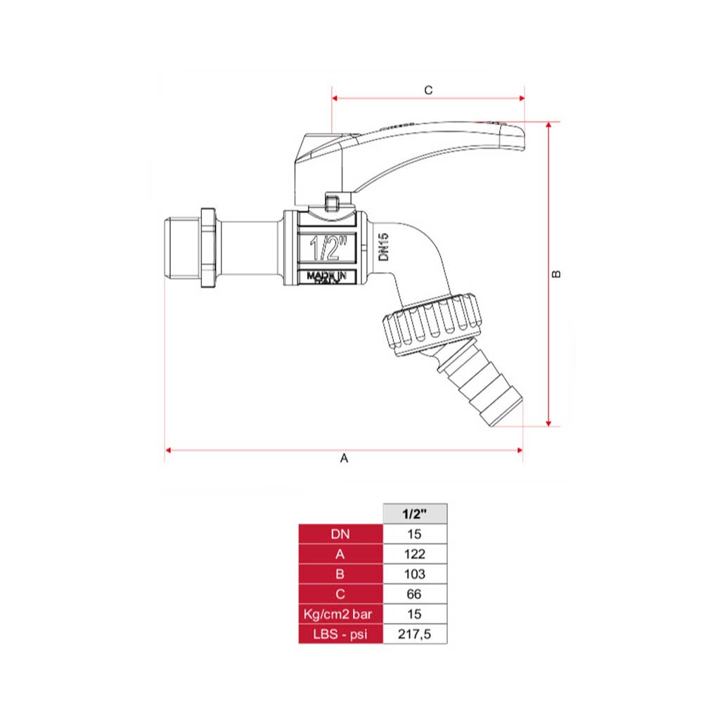 1/2 Inch Outdoor Garden Outside Tap Valve Swivel Nozzle - Garden Taps / Valves