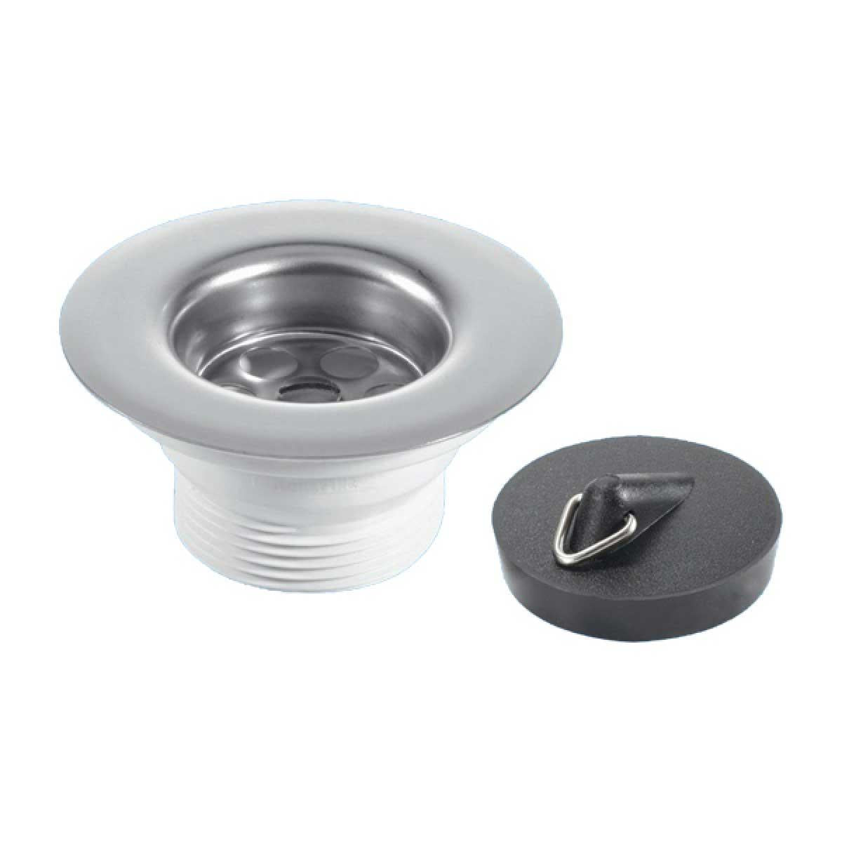 BSW6P McAlpine Sink Waste 1.5" x 85mm Centre Pin Stainless Steel Flange with Plug - plumbing4home