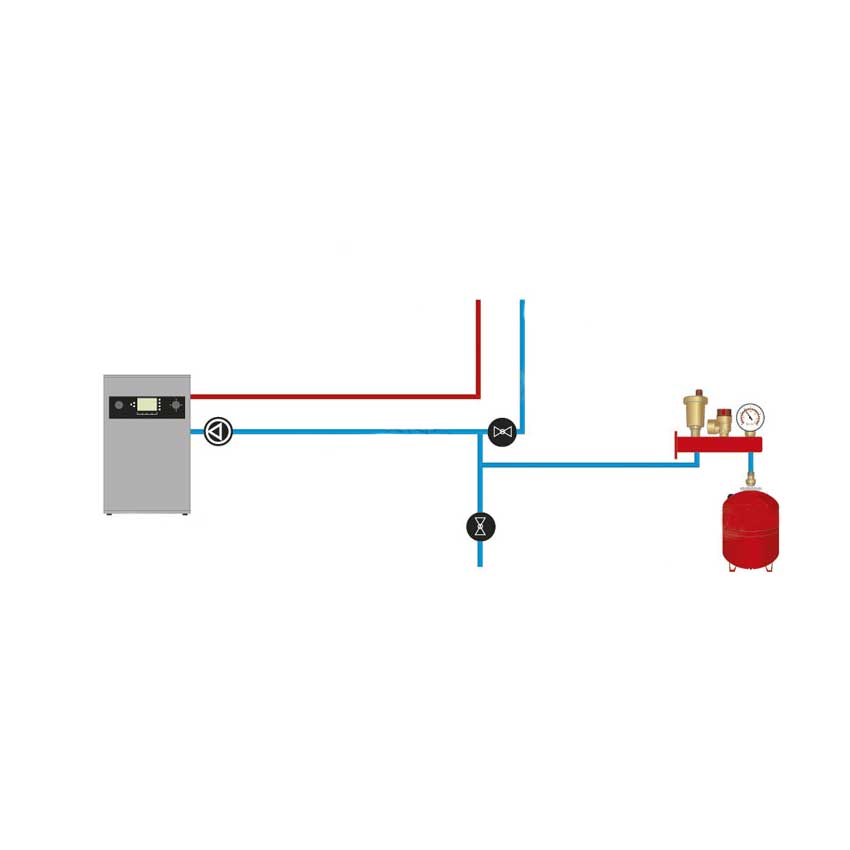 Heating Boiler Expansion Vessel Bar Kit Bracket connection diagram, 701a, 701b