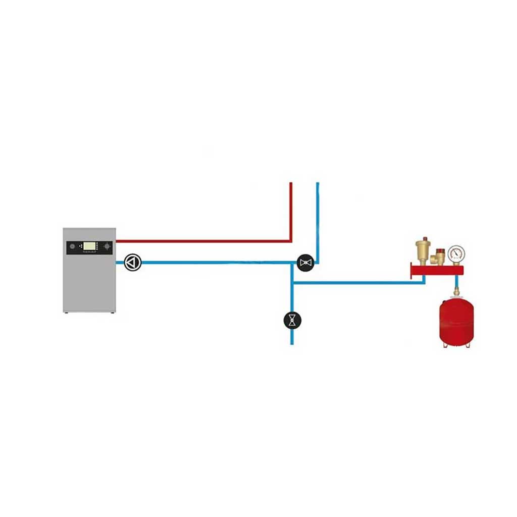 Heating Boiler Expansion Vessel Bar Kit Bracket connection diagram, 701a, 701b