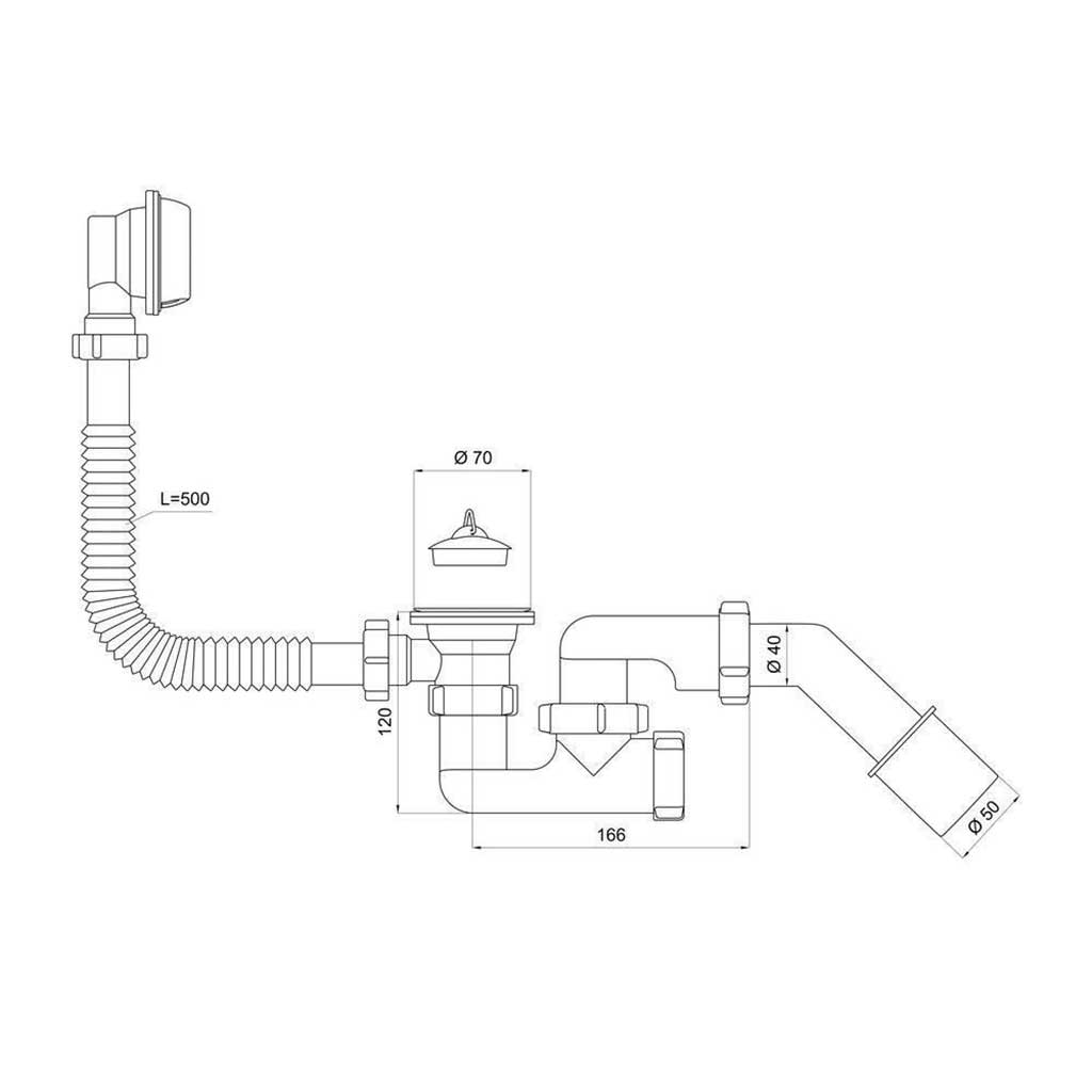 Bathtub Waste Trap Set With Bath Plug And Overflow - Bath Waste