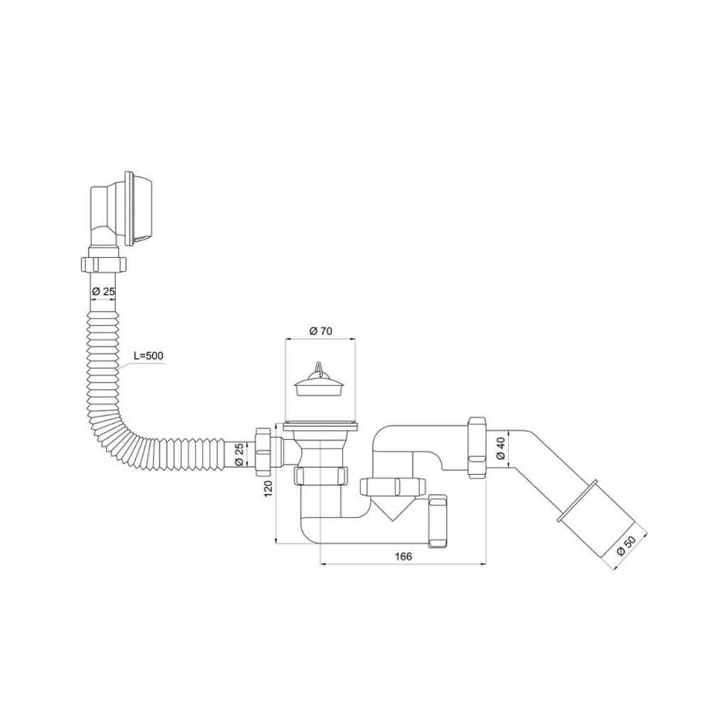 Bathtub Waste Trap With Strainer Bath Plug Chain Overflow