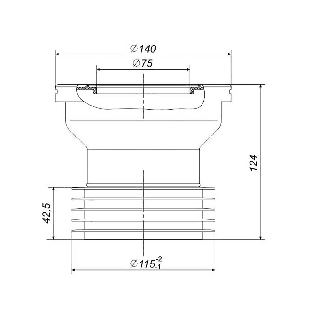 Straight Toilet Pan Connector For Toilet Pipe 110mm - Toilet Waste Pipe