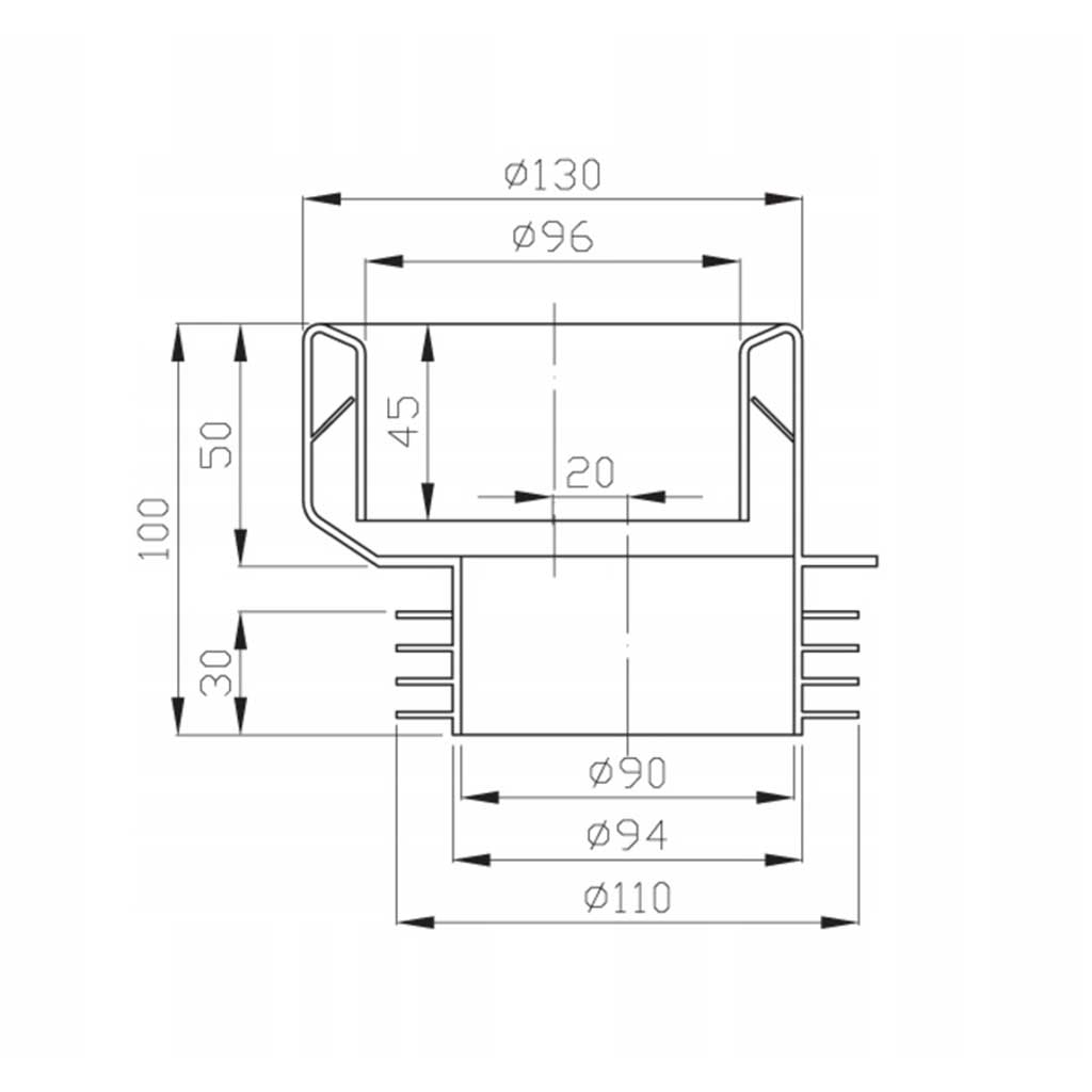 Rubber Offset Toilet Pan Connector Extension 110mm - Toilet Waste Pipe