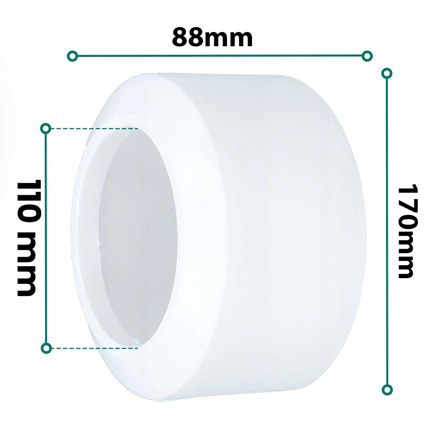 110mm Split Two-Piece White Toilet Pipe Cover Collar - Toilet Waste Pipe