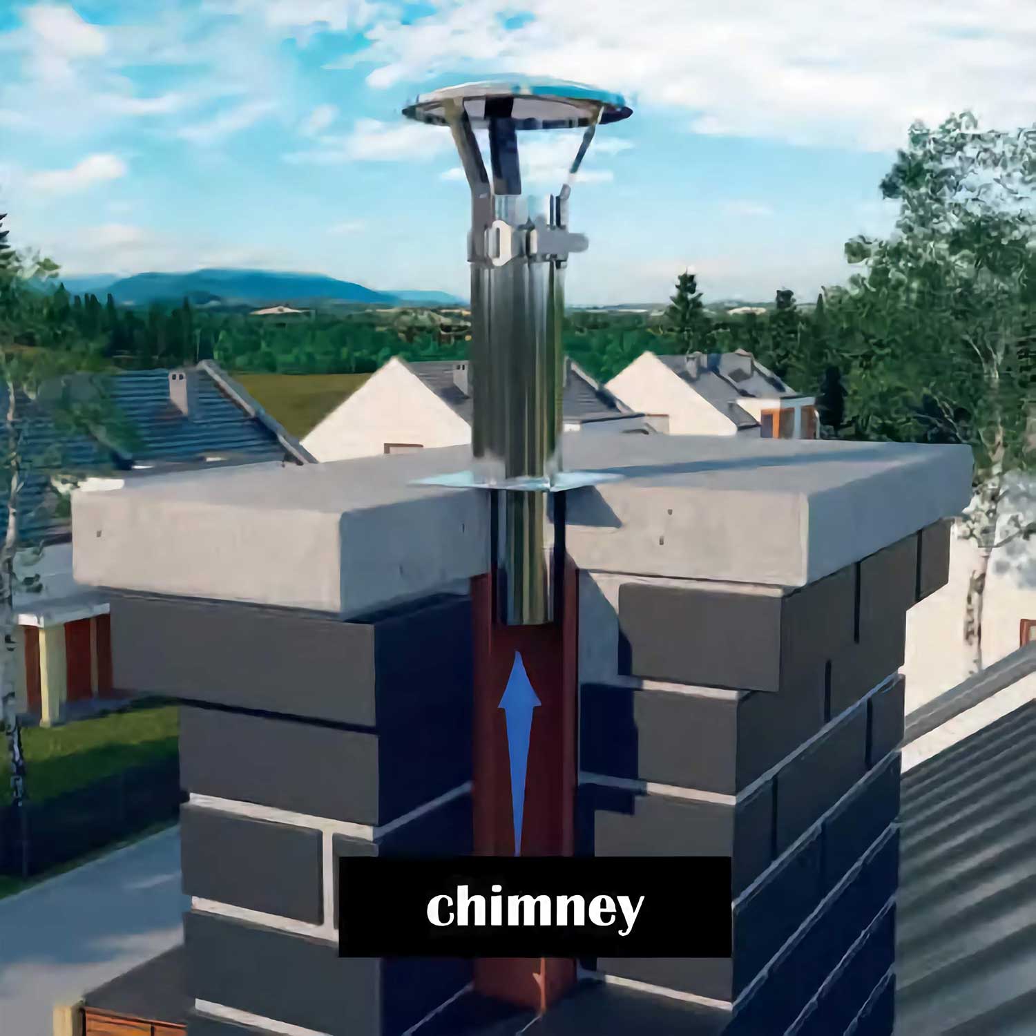 Stainless Steel Chimney Flue Cowl Pipe Rain Cap Pot Cover Heating Accessories