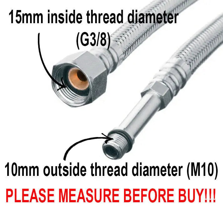 M10 x 3/8 Flexible Kitchen Basin Monobloc Tap Connector Tail Flexible Connectors For Taps