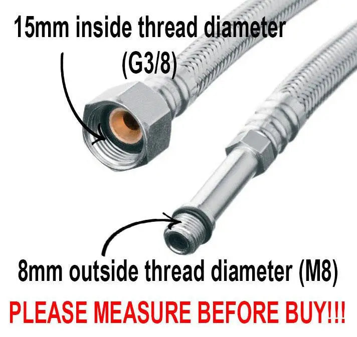 M8 x 3/8 Inch BSP Flexible Connector For Taps Water Tap Tail Flexible Connectors For Taps