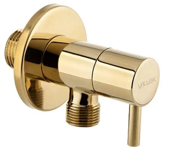 1/2 x 3/8 Inch Gold Angled Water Isolating Valve Basin Sink Isolating Valves