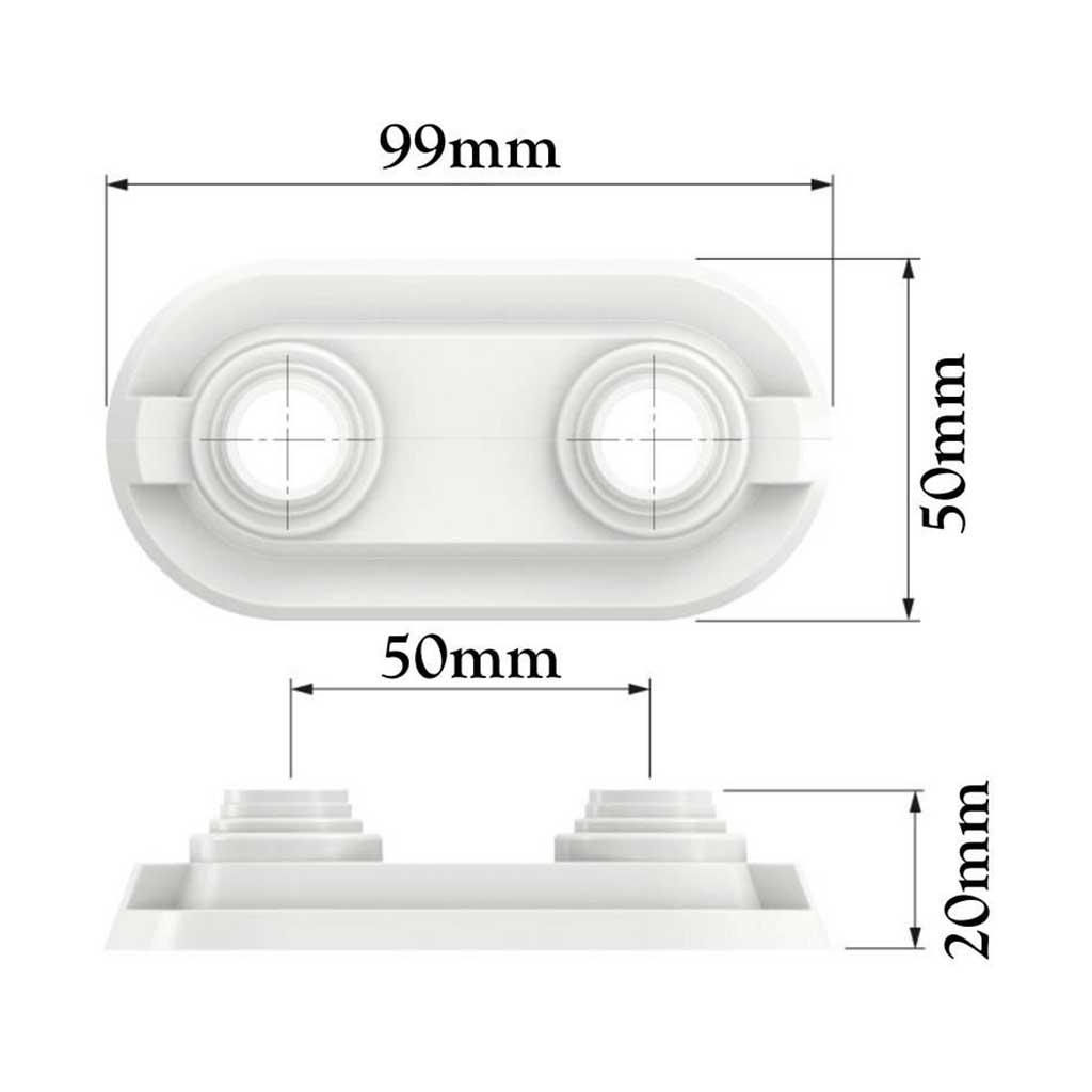 14-20mm Double Collar Rose Pipe Cover Holes Gaps Hiding Pipe Covers