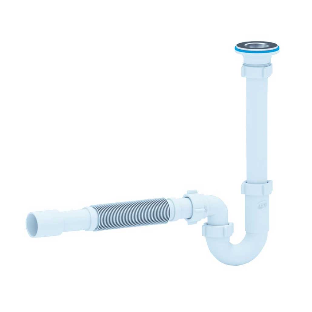 Flexible Sink Drain Waste Trap 1 1/2 x 40mm with Basket Kitchen Sink Waste Traps