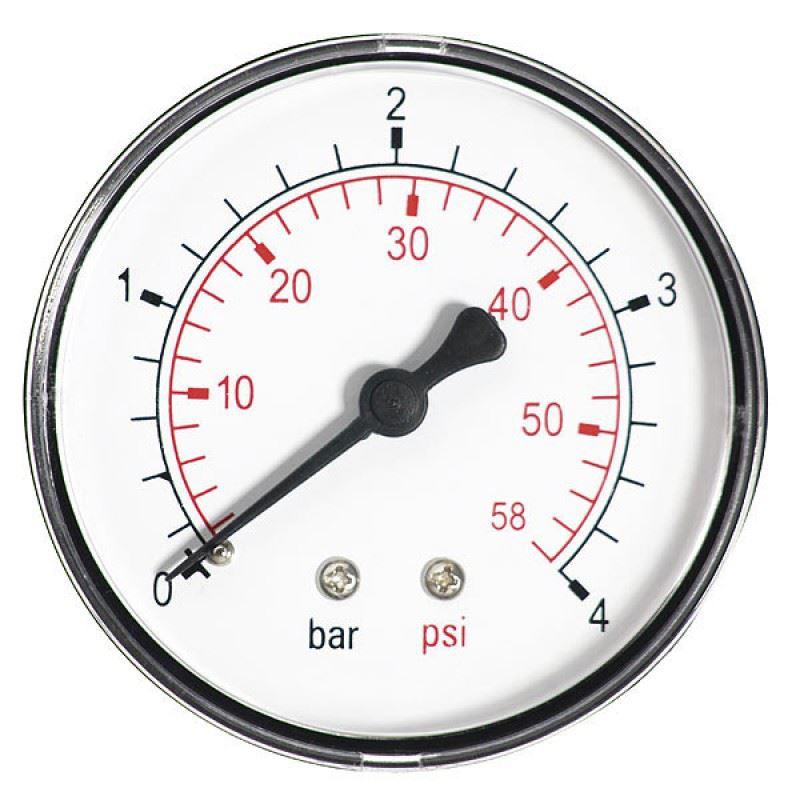 Water Pressure Gauge 1/4 Back/Rear Entry Manometer 60mm Dial