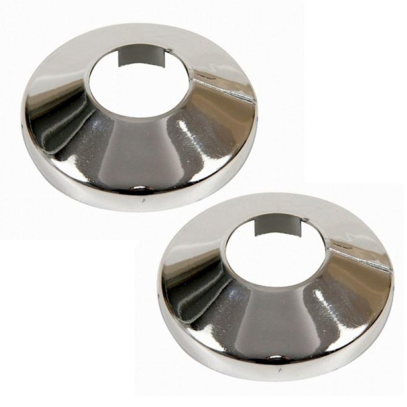2x Chromed PVC Plastic Radiator Pipe Cover Collar 15-28mm - plumbing4home
