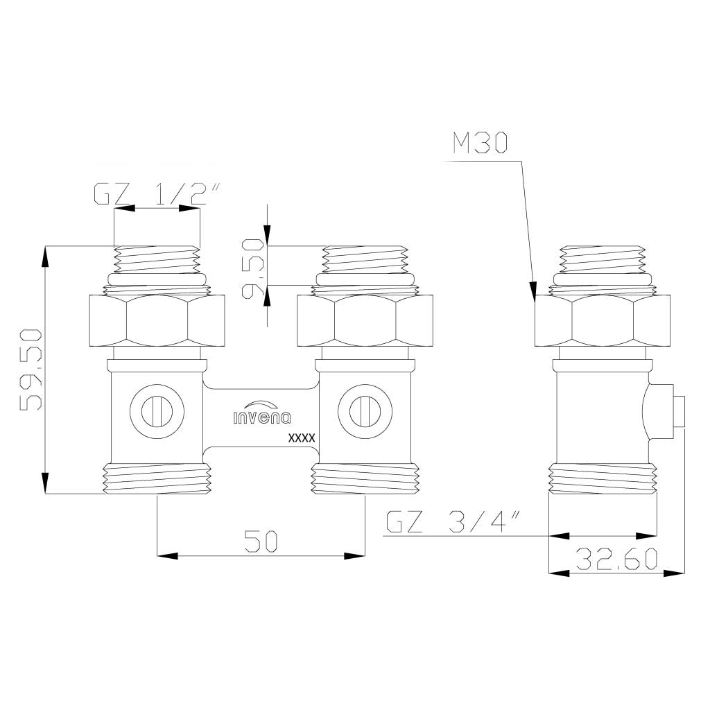 Double Shut-Off Radiator Valve Bottom Entry Water Stop Radiator Valves, 963a