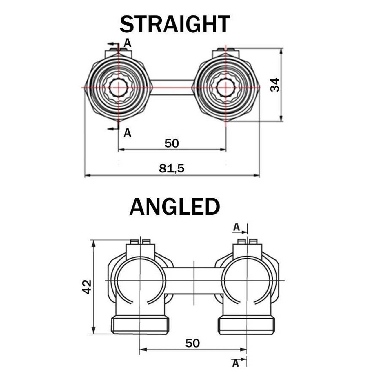 Double Shut-Off Radiator Valve Bottom Entry Water Stop Radiator Valves, 963b