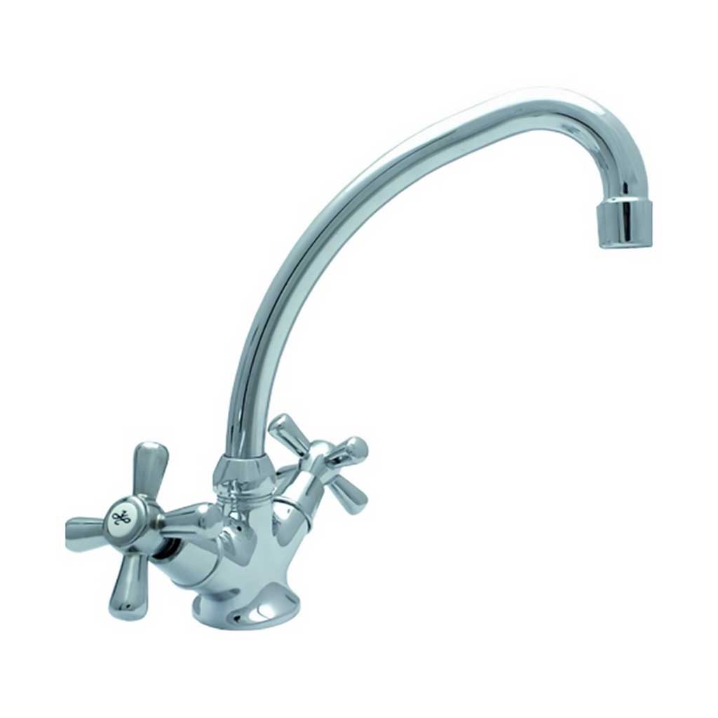 Traditional Retro F Spout Cross Head Kitchen Mixer Tap Kitchen Taps