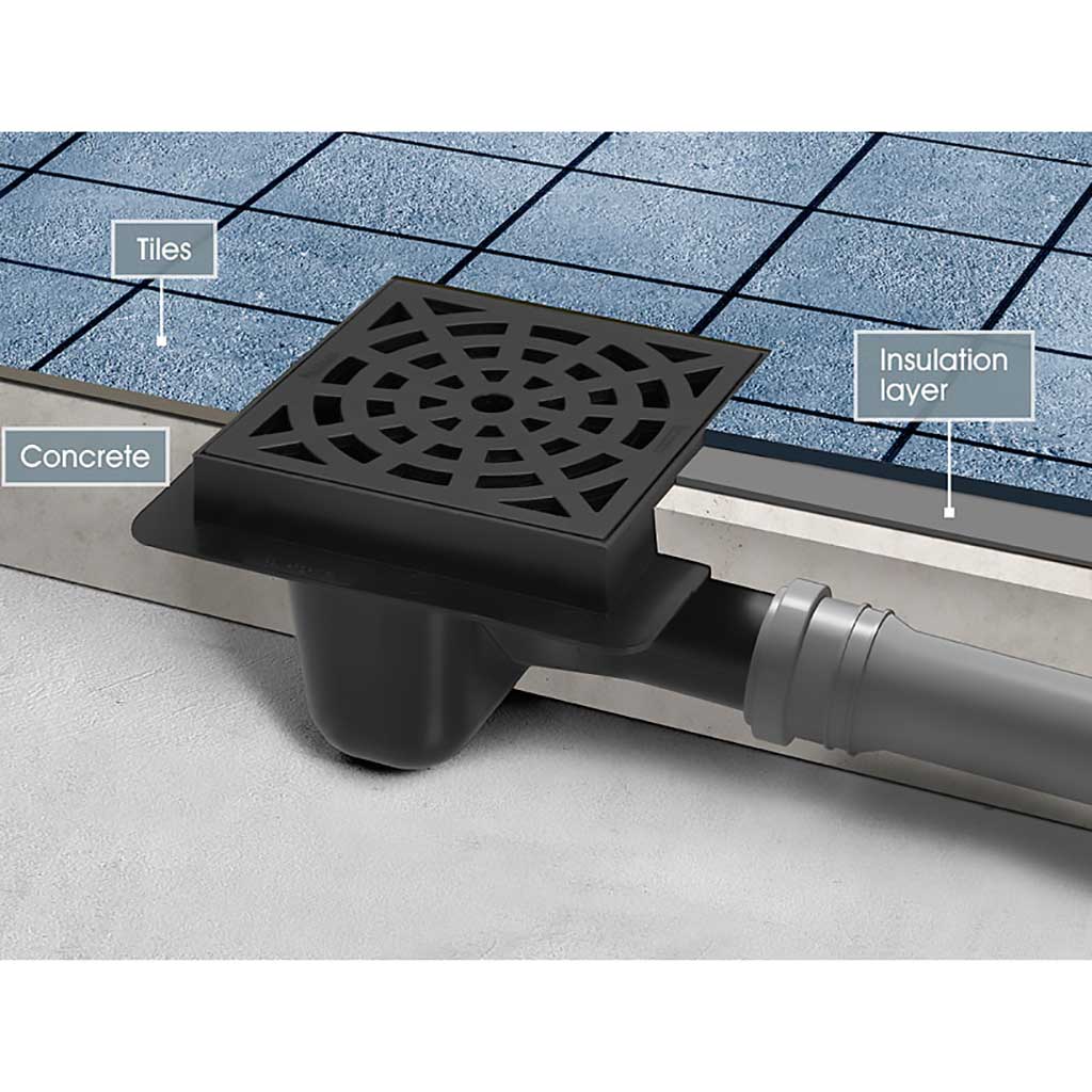 Floor Waste Drain Gully Trap Grid 50mm Pipe Square 150x150mm Drain Gully, 970a, 970b, 970c, 970d