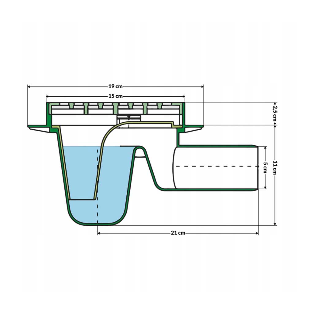 Floor Waste Drain Gully Trap Grid 50mm Pipe Square 150x150mm Drain Gully, 970a, 970b, 970c, 970d