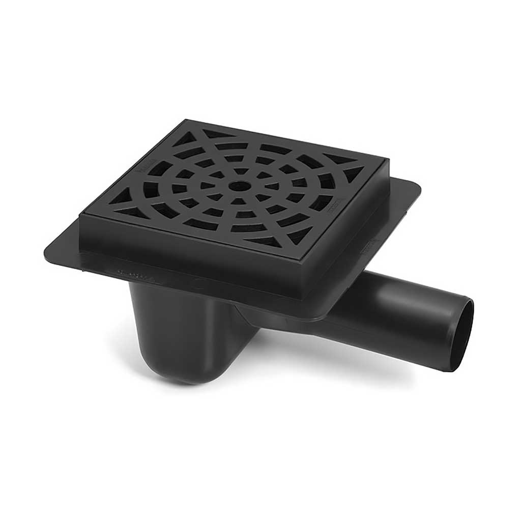 Floor Waste Drain Gully Trap Grid 50mm Pipe Square 150x150mm Drain Gully