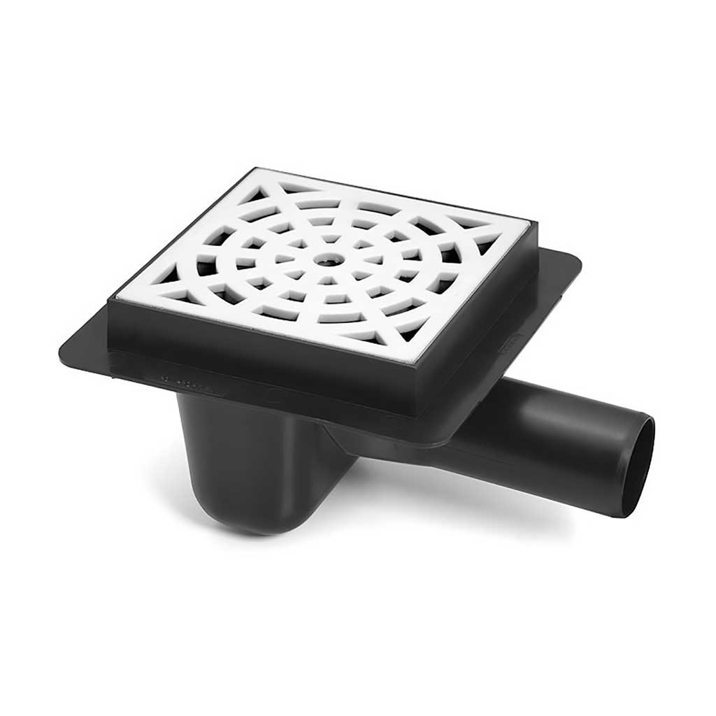 Floor Waste Drain Gully Trap Grid 50mm Pipe Square 150x150mm Drain Gully