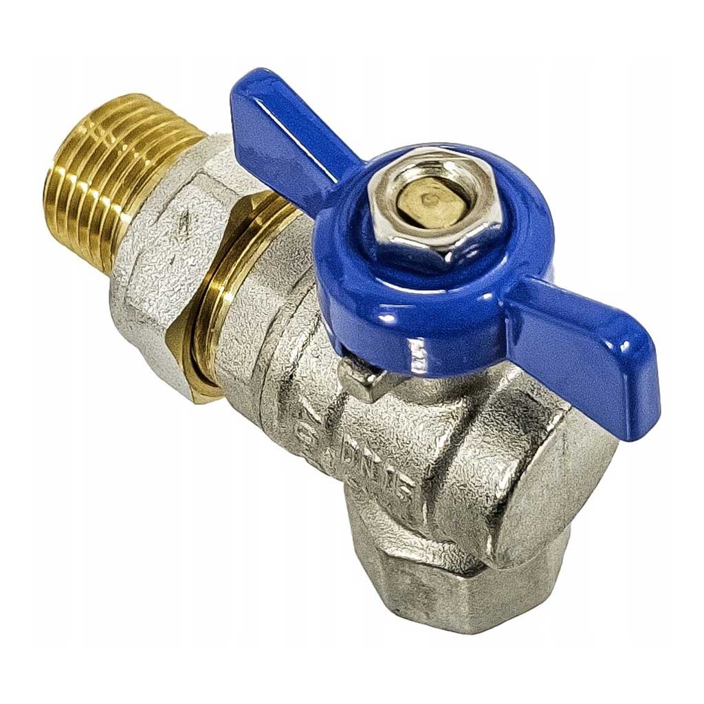 90deg Angled Shut-Off Ball Valve Butterfly Handle 1/2 3/4 1 Ball Valves, 974a, 974b, 974c