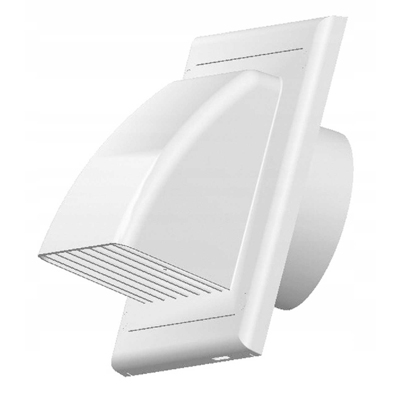 Ventilation Air Hooded Non-Return Flap White Outside Duct