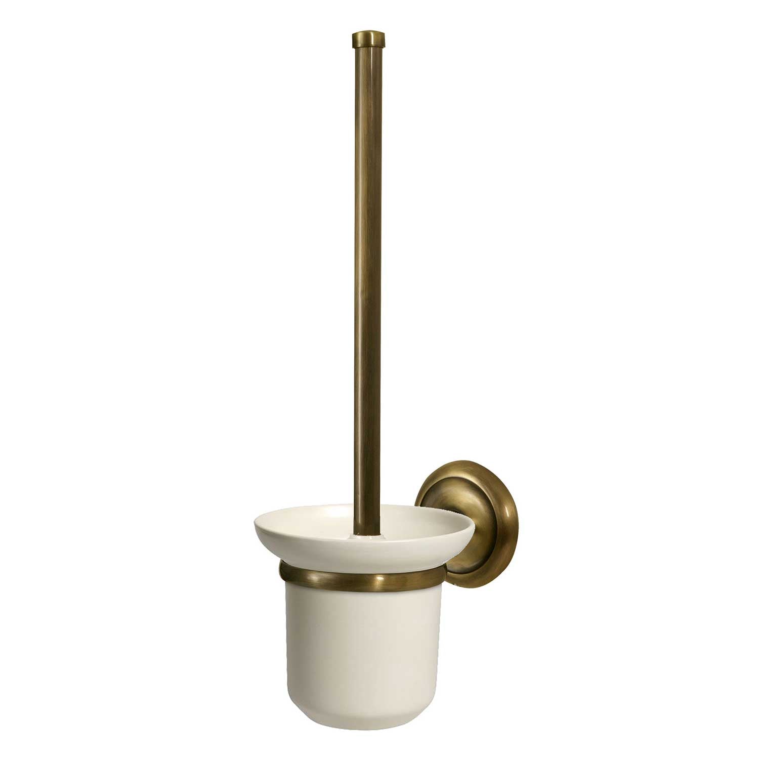 Ceramics Cup And Toilet Brush Antique Brass Wall Mounted Toilet Brushes