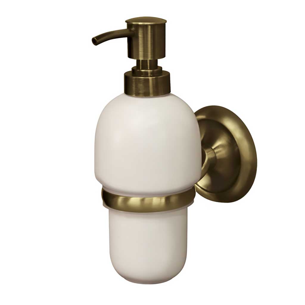 Liquid Soap Dispenser Ceramic Antique Brass Wall Mounted Soap Dispensers