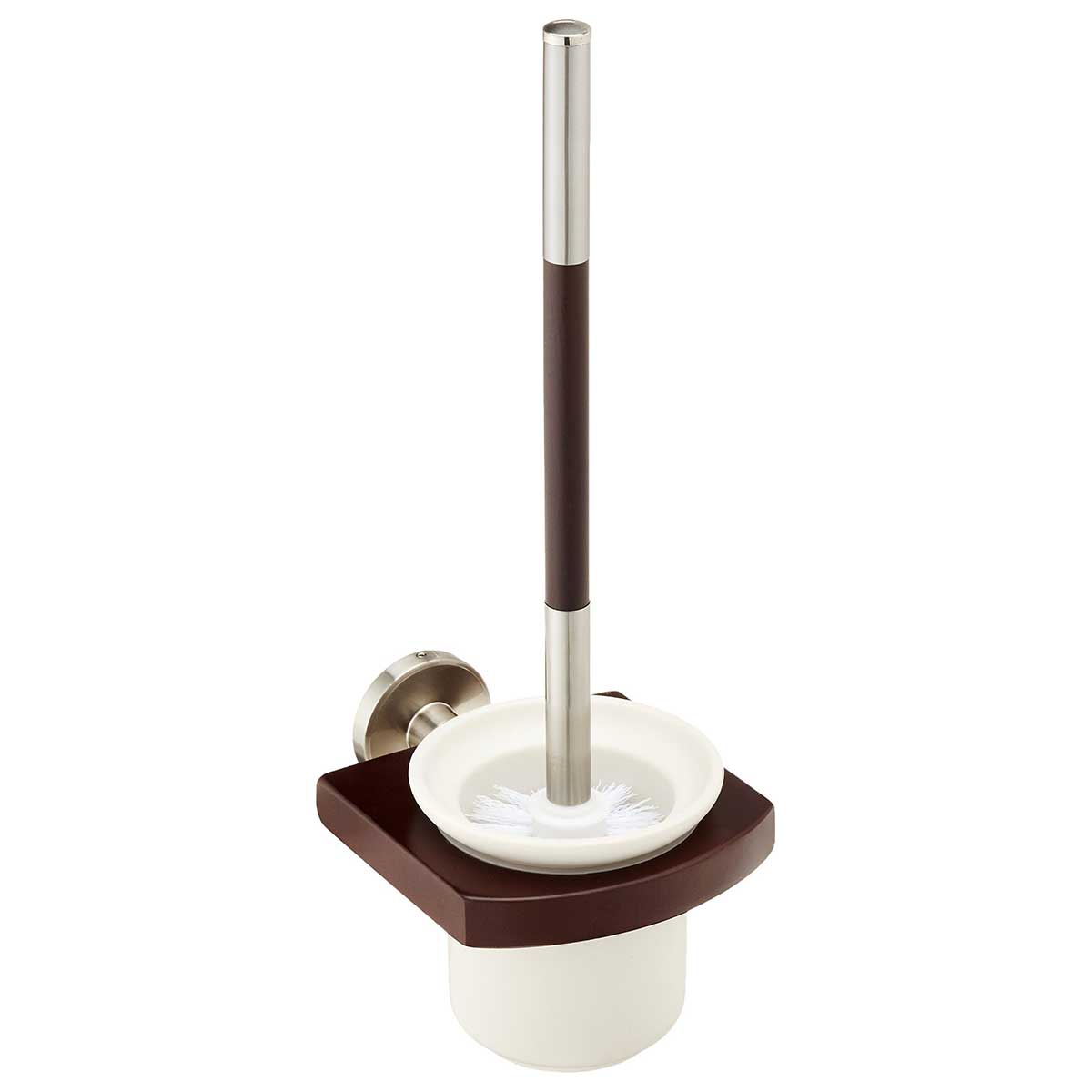 Ceramics Cup And Toilet Brush Solid Wood Wall Mounted Toilet Brushes