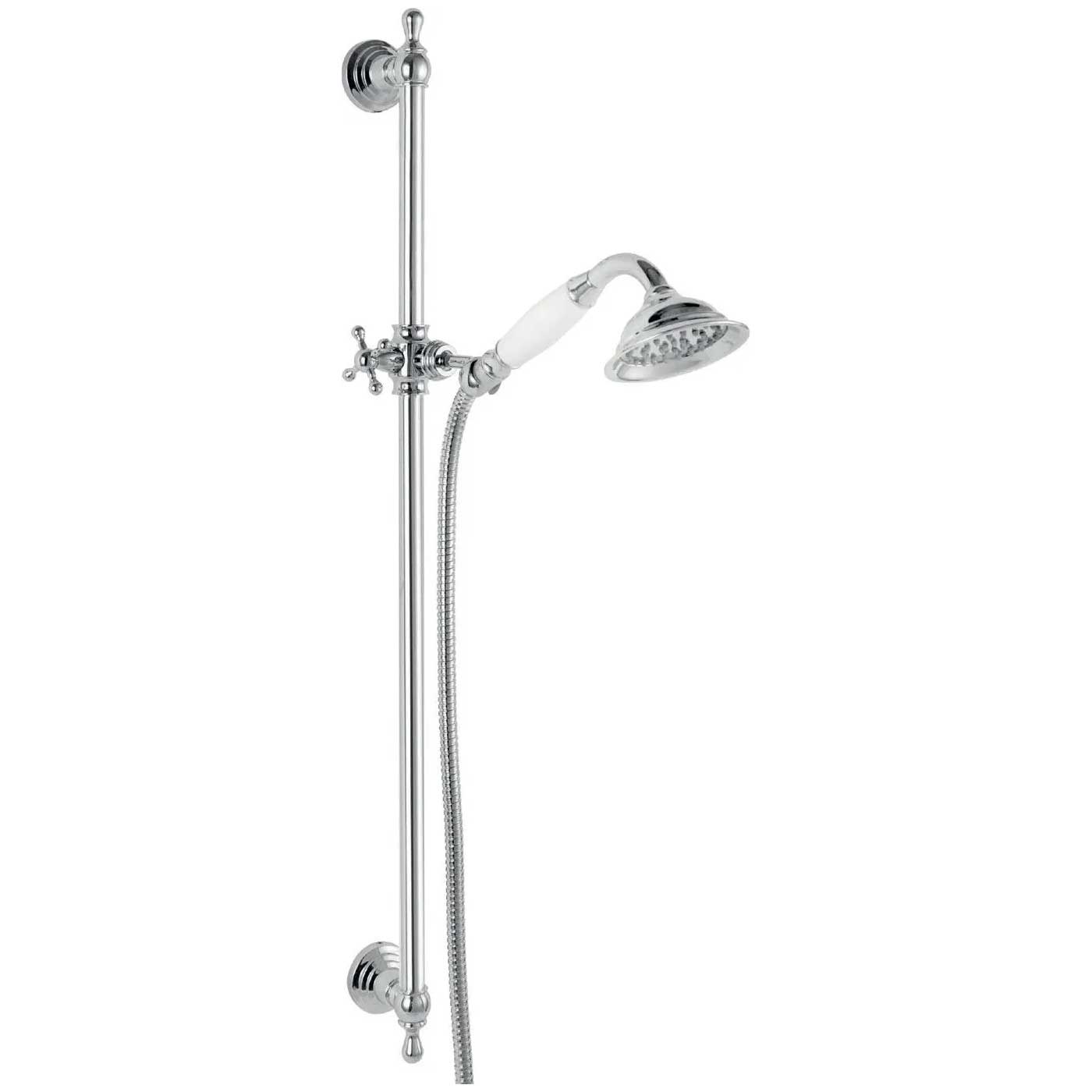 Retro Chrome Shower Bar Riser Rail Kit Column Wall Set Shower Rails