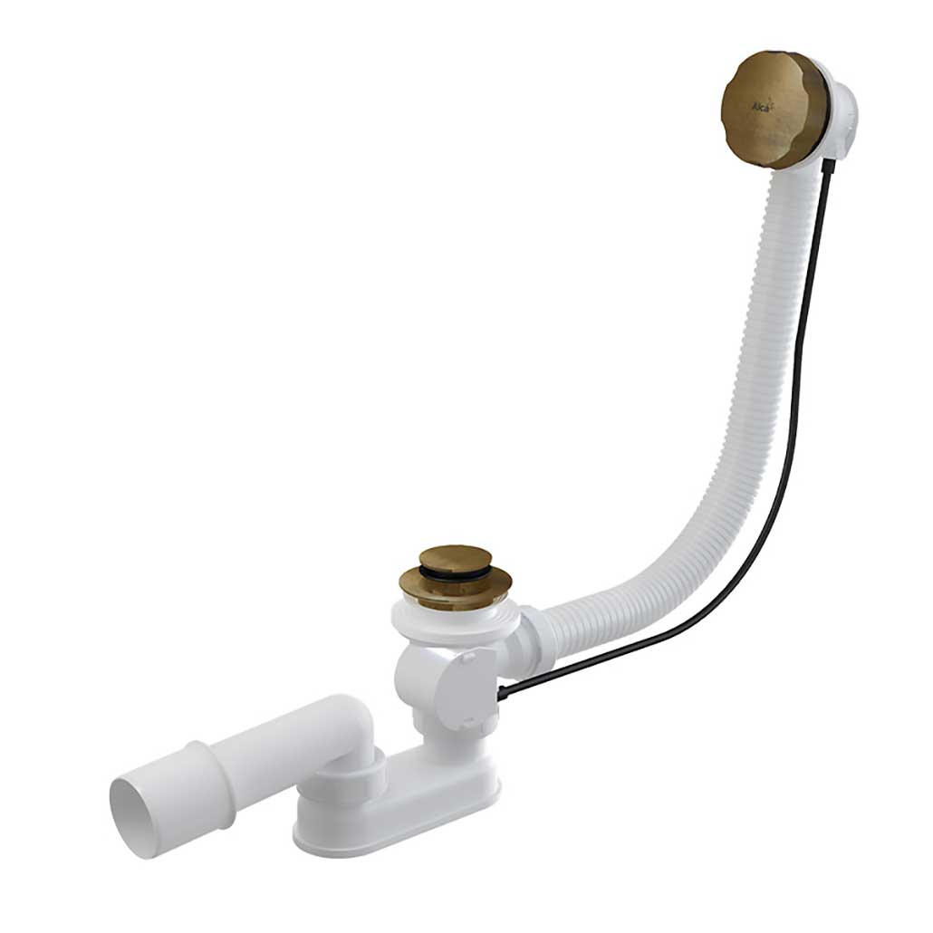 Bathtub Waste With Overflow Pipe Drain Trap Antique Brass Bath Waste