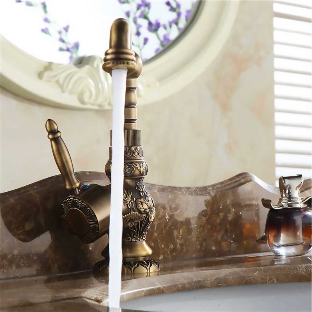 Kitchen Mixer Tap Deck Mounted Single Handle Antique Brass Kitchen Taps