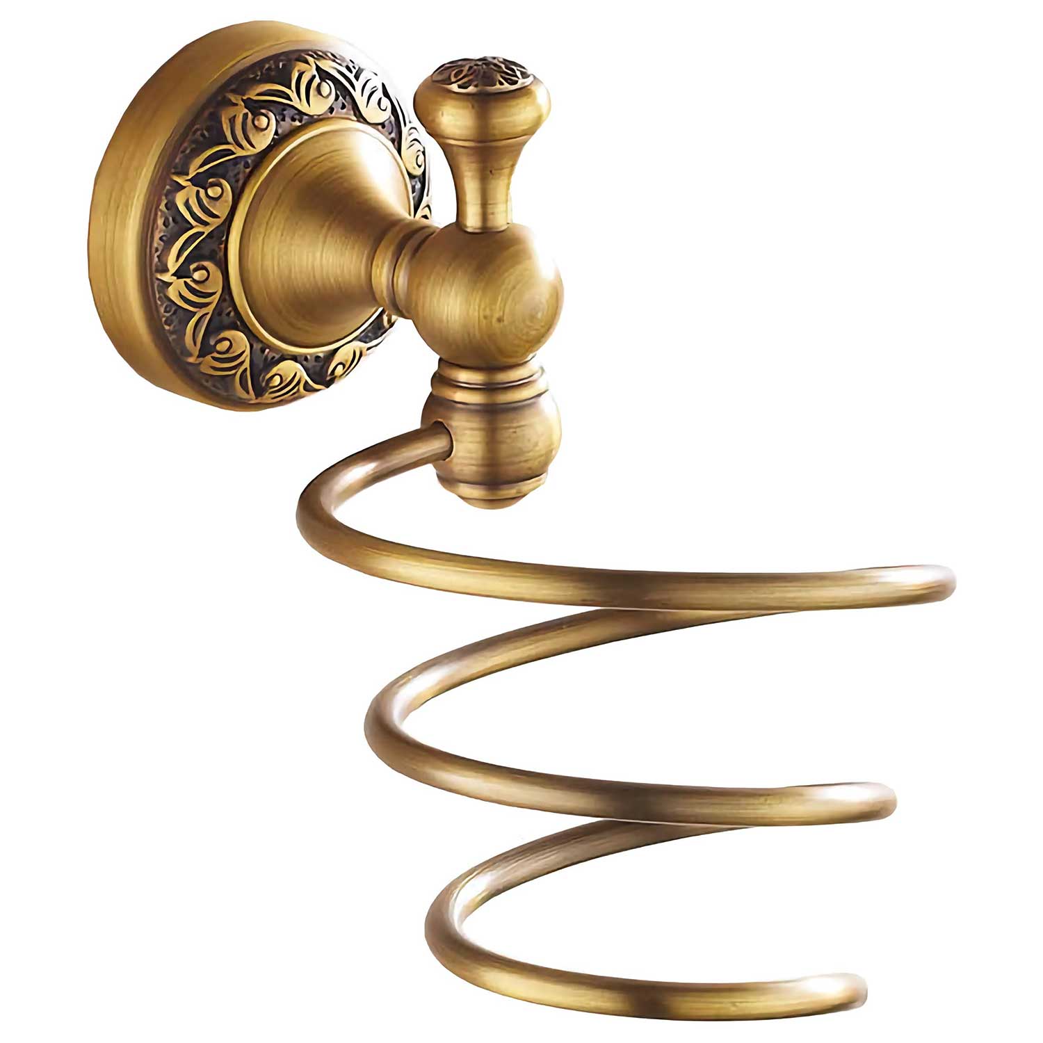 Hairdryer Holder Wall Mounted Hanger Antique Brass Bathroom Shelves